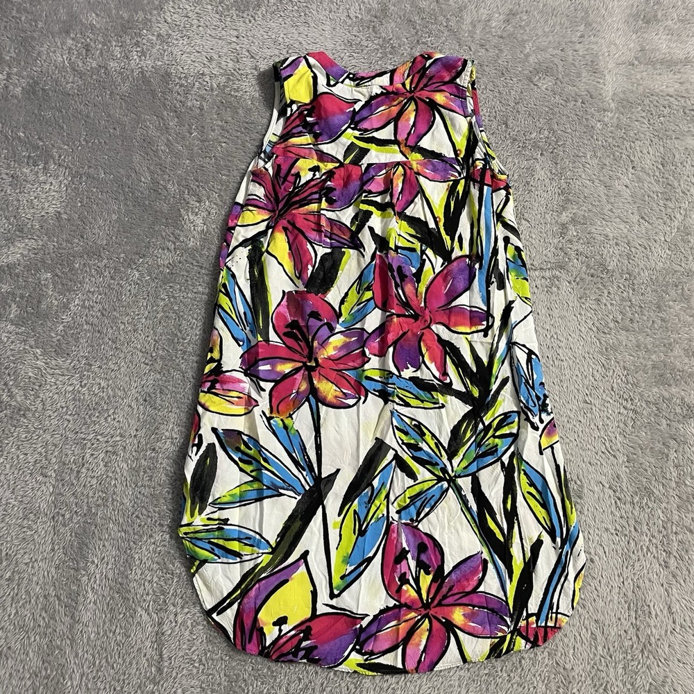 Jams World Sleeveless Button Front Dress Women Size XS Day Lily Colorful Floral - Picture 9 of 9